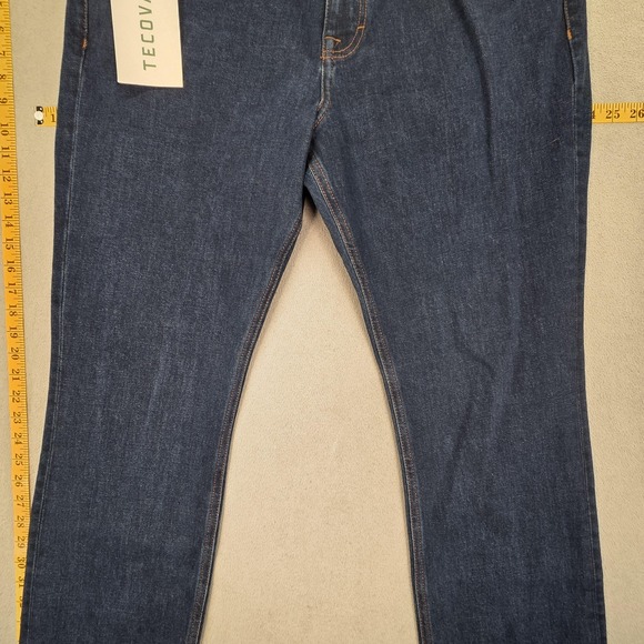 Tecovas Rugged Relaxed Jeans Mens 33x34 Dark Wash Blue Straight Zip Fly Denim - Picture 10 of 16